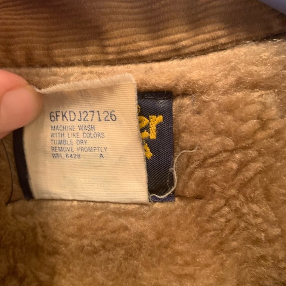 Vintage Sherpa lined corduroy collar wrangler made USA size vintage 42 - Picture 5 of 16